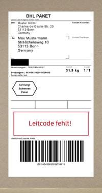 Fehlerhafte Leitcodierung - Identifier fehlt