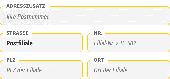 mTAN Sendung adressieren