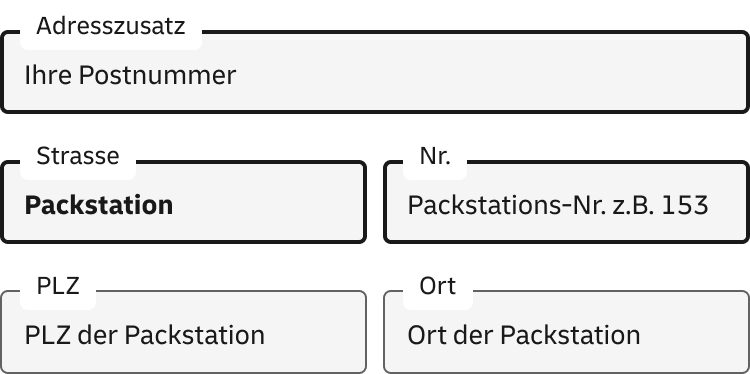 Packstation Adressierung